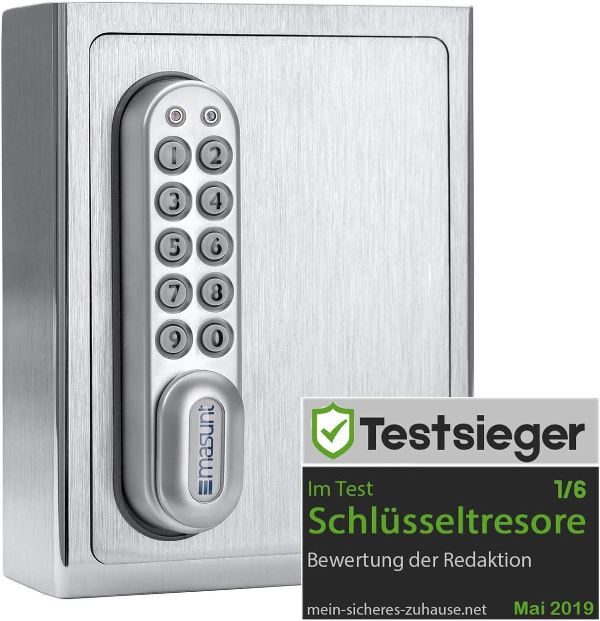 masunt Schlüsselschränke, Silber, Schlüsselsafe 1120 E Code, innovative Online-Codevergabe aus der Ferne, Aufbruch-sicher