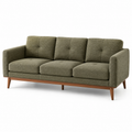 Dreisitzer-Sofa im Retro-Stil, Olivgrün und Braun, 220 × 86 × 84 cm