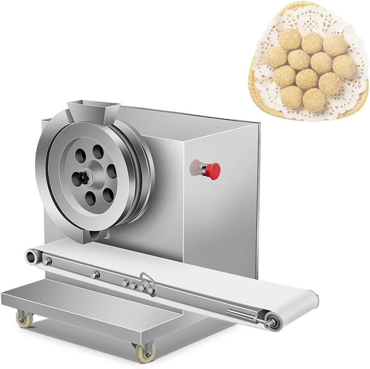 BDJSN Manuelle Nudelmaschinen, 930 x 530 x 500 mm, 0,2 kW, 200 W, Grau, Vollautomatische Rundmaschine, . Kommerzielle Mochi-Teigformmaschine