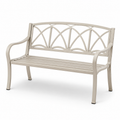 Gartenbank aus Metall in Beige, 127 × 60 × 86 cm, Zweisitzer mit Armlehnen