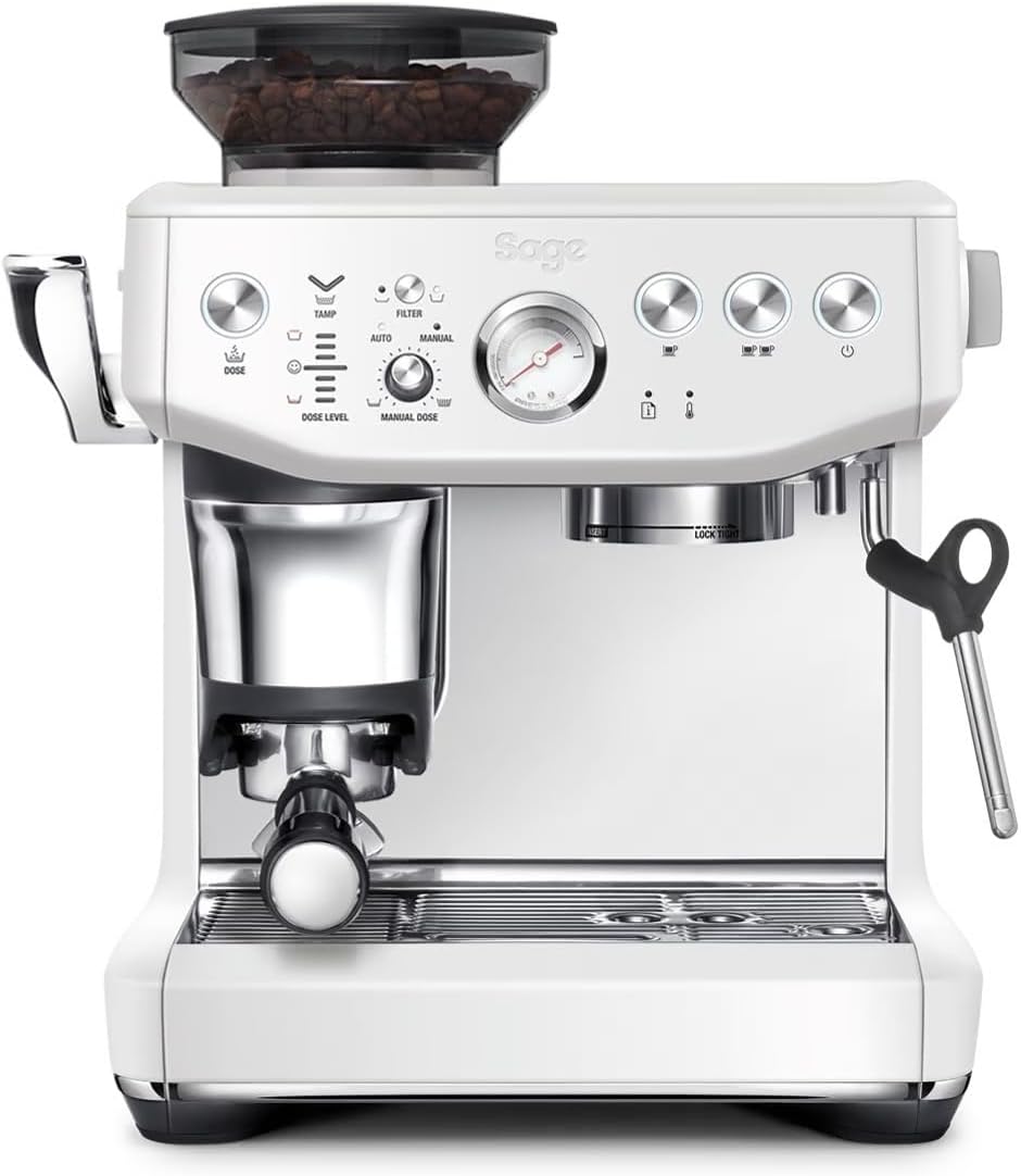 Sage - The Barista Touch Impress - Kaffeevollautomat mit automatischem Milchaufschäumer - Gebürsteter Edelstahl, Weiß
