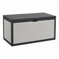 Garten-Aufbewahrungsbox aus Metall mit Klappdeckel, 120 × 60 × 65 cm, Schwarz/Weiß