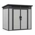 Metall-Gerätehaus 180 × 120 × 200 cm Grau/Anthrazit mit Doppeltür und Belüftung