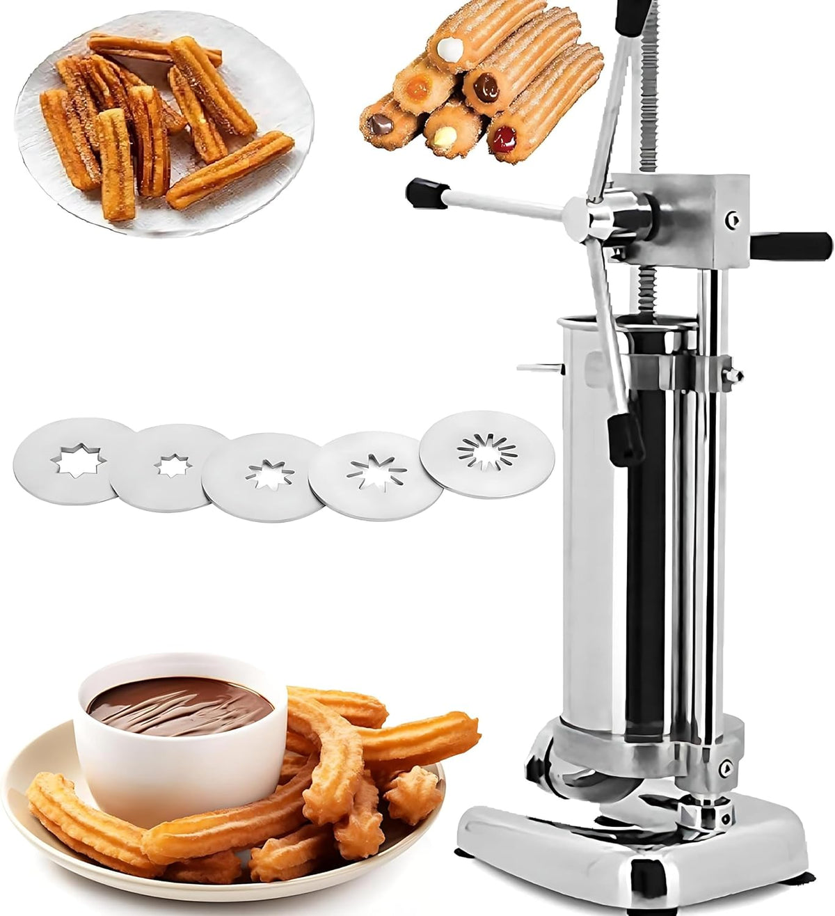 Churros Donut-Maker, Silber, Maker Machine Manueller vertikaler