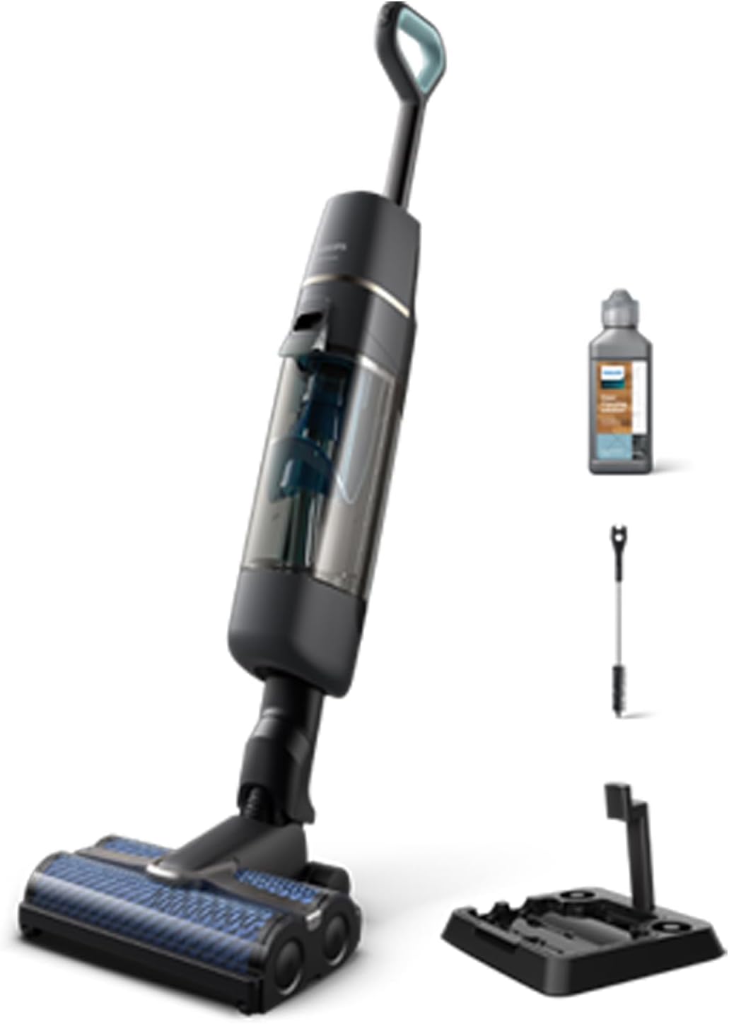PHILIPS Stabstaubsauger, Grau, Kabelloser Nass-Trocken-Sauger 7000 Serie, 30 Min. Laufzeit