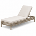 Verstellbare Gartenliege mit Metallgestell und Seilgeflecht, Greige/Creme, 200 × 70 × 100 cm