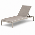 Verstellbare Gartenliege aus Aluminium und Textilgewebe, Taupe/Champagner, 198 × 70 × 35 cm