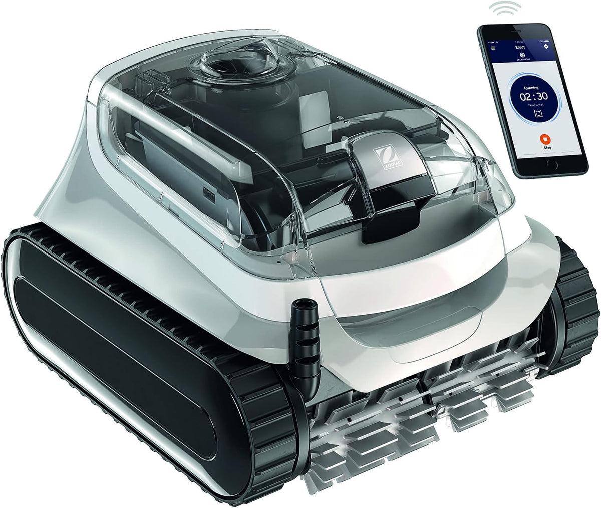 Zodiac Poolroboter, 18 m, Schwarz, Automatischer 30 XA iQ, bis 12x6 m, reinigt Boden, Wände und Wasserlinie. App-Steuerung. Zyklontechnologie