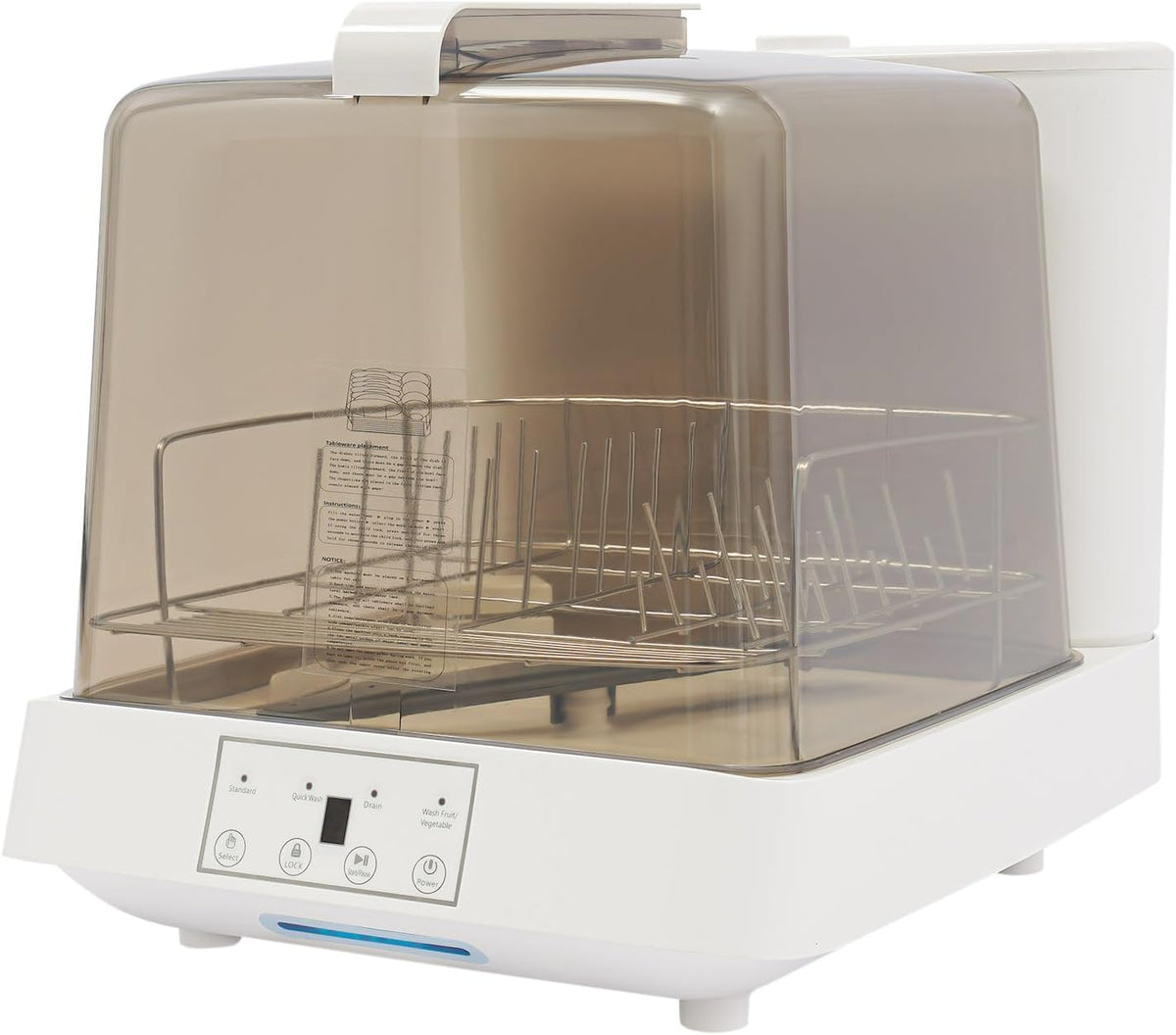 Kompakter Geschirrspüler, 800 W, 8 L, Braun, für den Tisch, Leistung, 360° Rundumspülung, Touch Control, 30 Min Trocknen