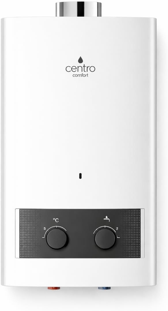 Galyon Gasheizungen, 11 l, Grau, Centro Confort Apollo Gas-Heizung, niedrig, automatische Zündung, Batterie, sofortiges heißes Wasser