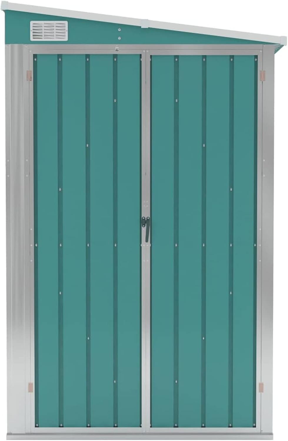 Gerätehaus Tidyard, 178 cm, Verzinkter Stahl, Metall, Türkis/Grau, Wand Geräteschuppen Kunststoffgriff mit Sperrfunktion