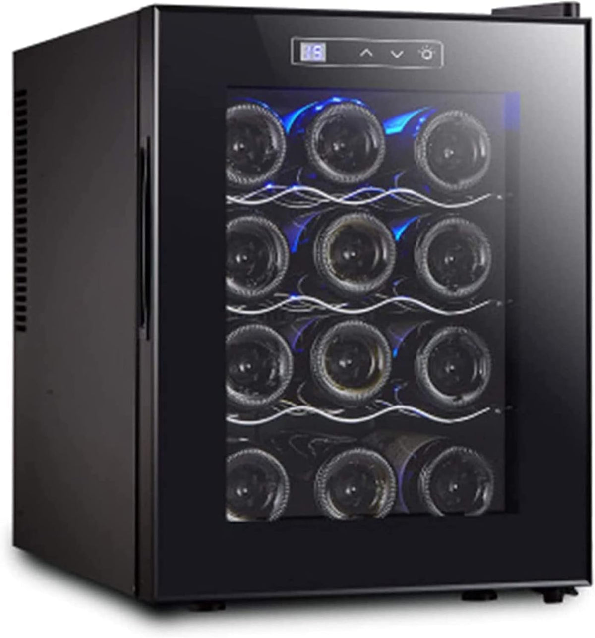 Weinkühler Weinkühlschrank, 33 l., Schwarz, Für 12 Flaschen, freistehend Kompakter Mini-, Elektronischer Weinschrank Mit Konstanter Temperatur