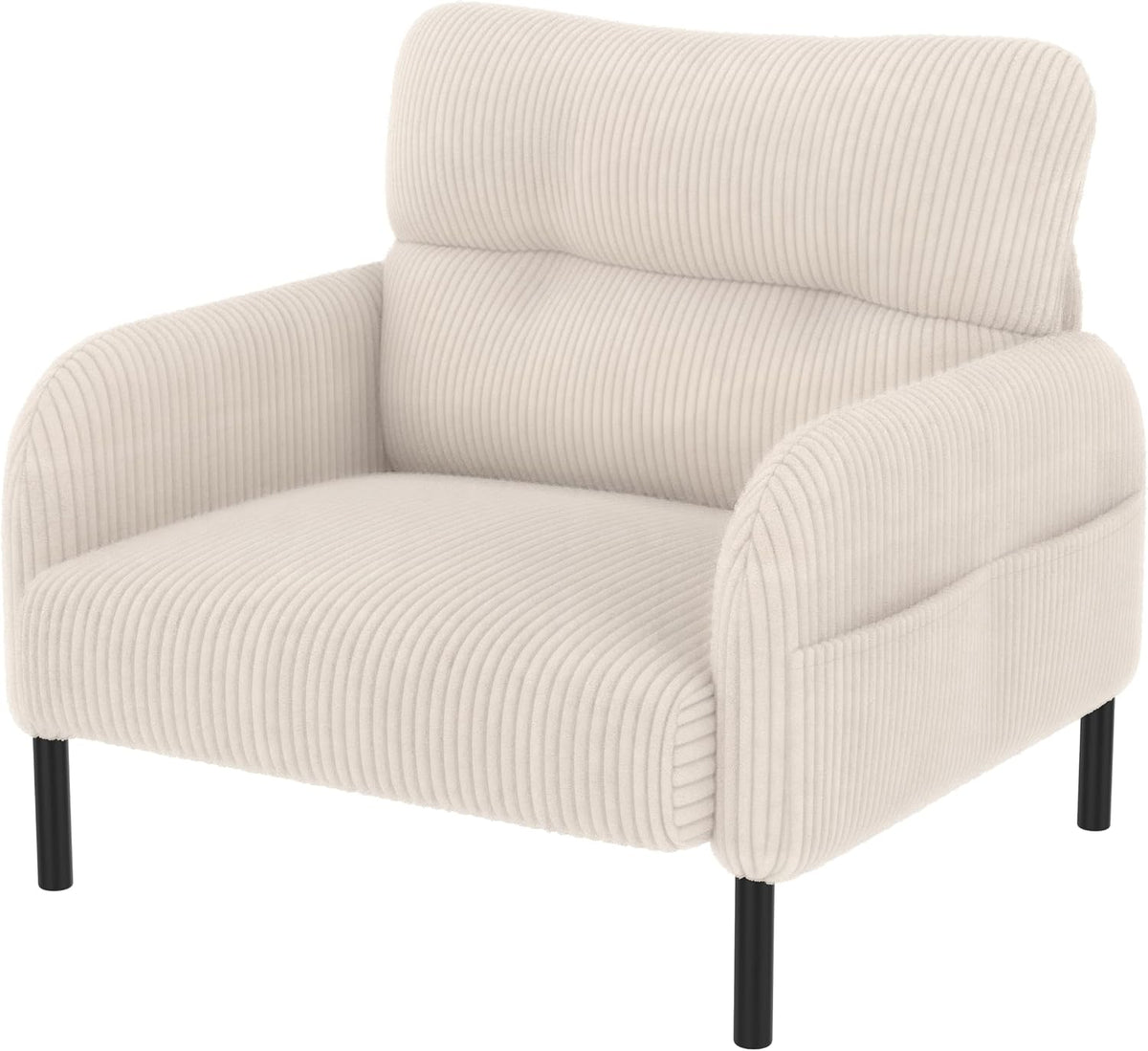Modulares Sofa, Beige, Cord Set - 2-Sitzer Couch Sessel & Ottomane