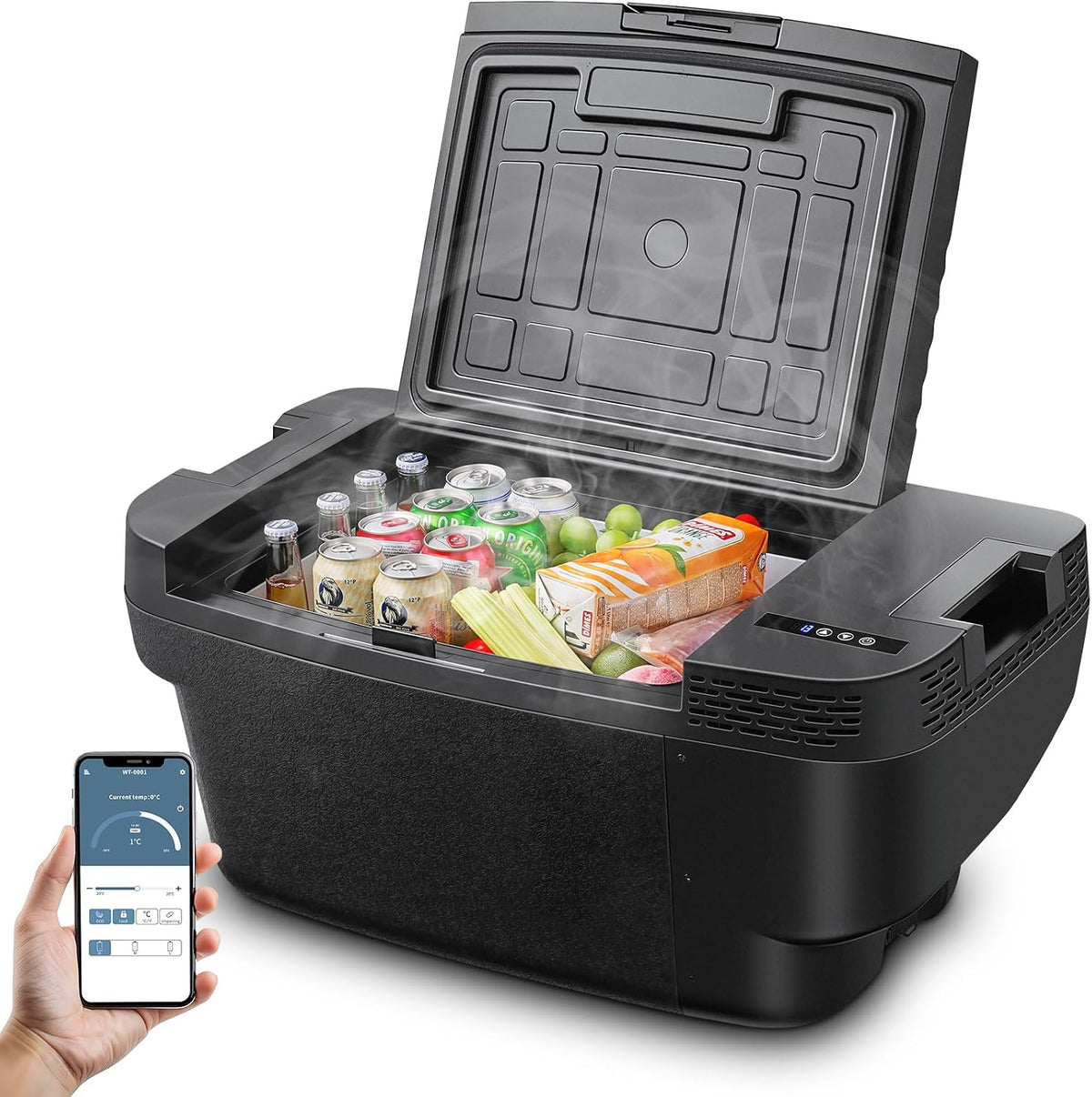 AAOBOSI Kompressor, 35 L, Braun, Kühlbox für Tesla Model Y mit APP