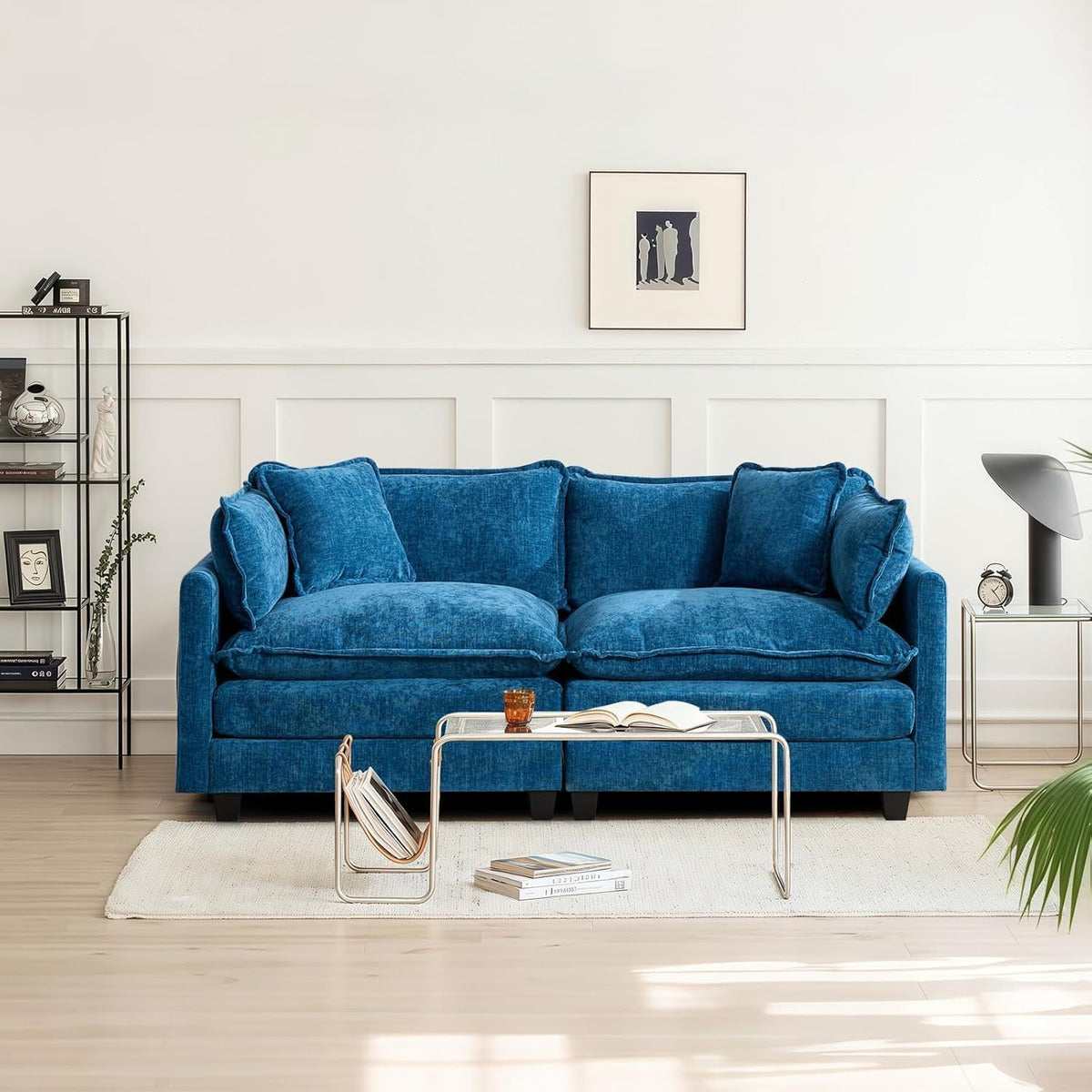 SoarTalent Sofa, 198 cm, Blau, 2-Sitzer Sektional
