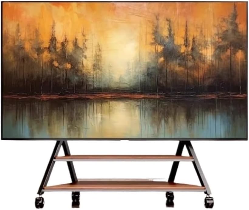 Fernseher, 152,4 cm, 100 Zoll, 254 cm, Schwarz, Mobiler TV-Ständer für bis (60 bis ) mit rollenden Rädern, 2-stöckiges Regal