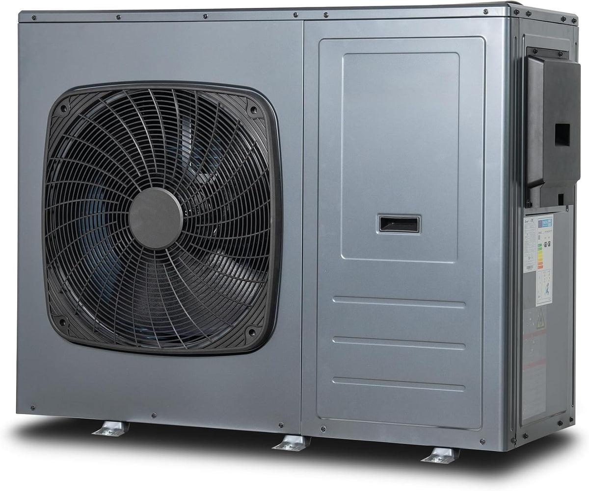 SMETA Warmwasser-Wärmepumpe, 12 kW, Grau/Schwarz, Monoblock Luft Wärmepumpe Warmwasser R290, Einphasig, 3-in-1 Heizung