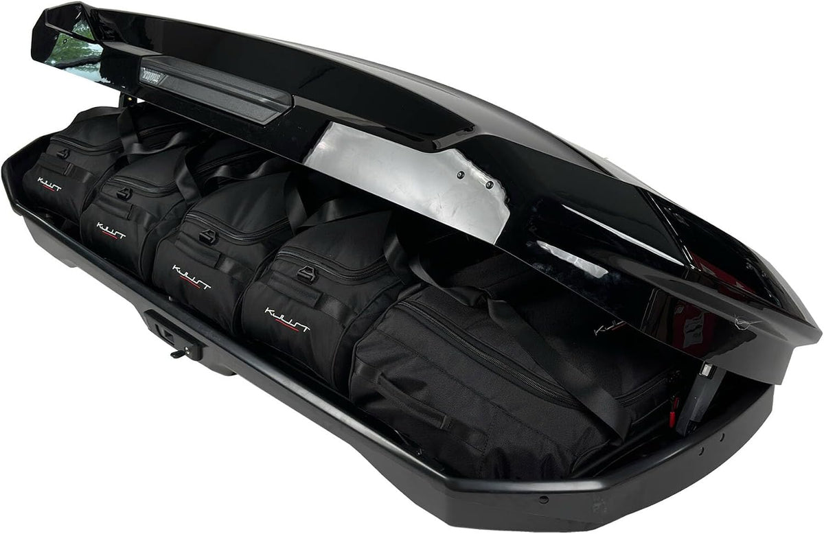 KJUST Kofferraumtaschen, Schwarz, Taschen Set 5stk kompatibel mit Dachbox THULE Motion 3 XL