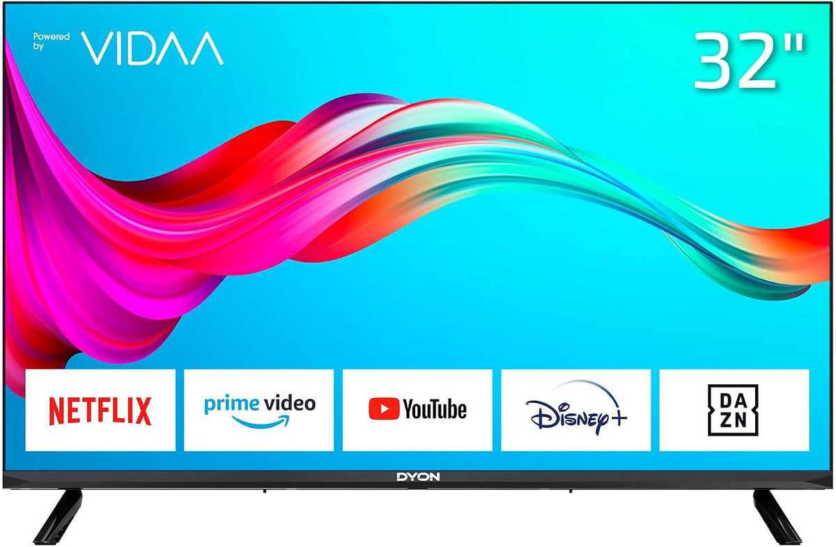 DYON Fernseher, 32 Zoll, 80 cm, Schwarz, Smart TV, Smart 32 VX, Smart TV mit HD Triple Tuner (DVB-C/-S2/-T2)