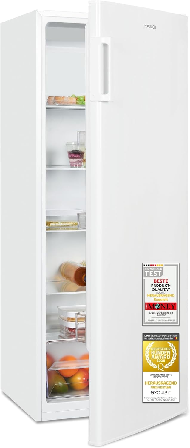 Exquisit Kühlschrank, 242 l, Weiß, KS5320-V-H-040E Vollraum - in Weiss