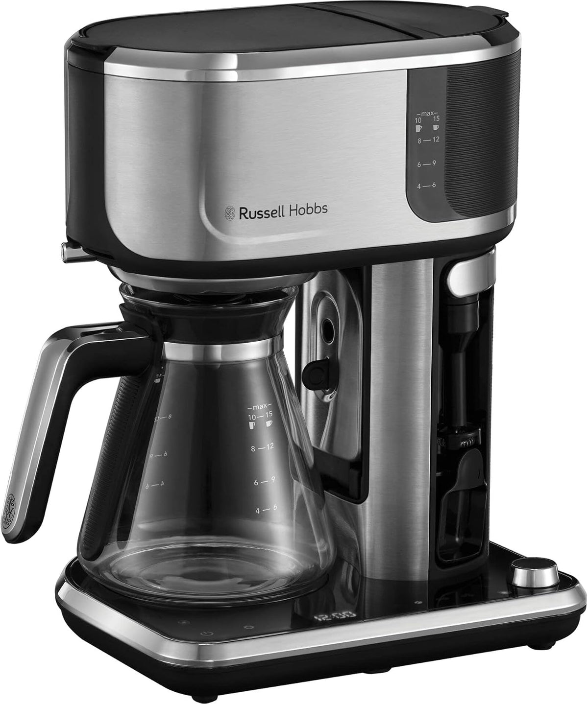 Russell Hobbs Milchaufschäumer, Schwarz/Silber, Kaffeemaschine [Barista: Brühstärkeneinstellung, Cold Brew-Funktion