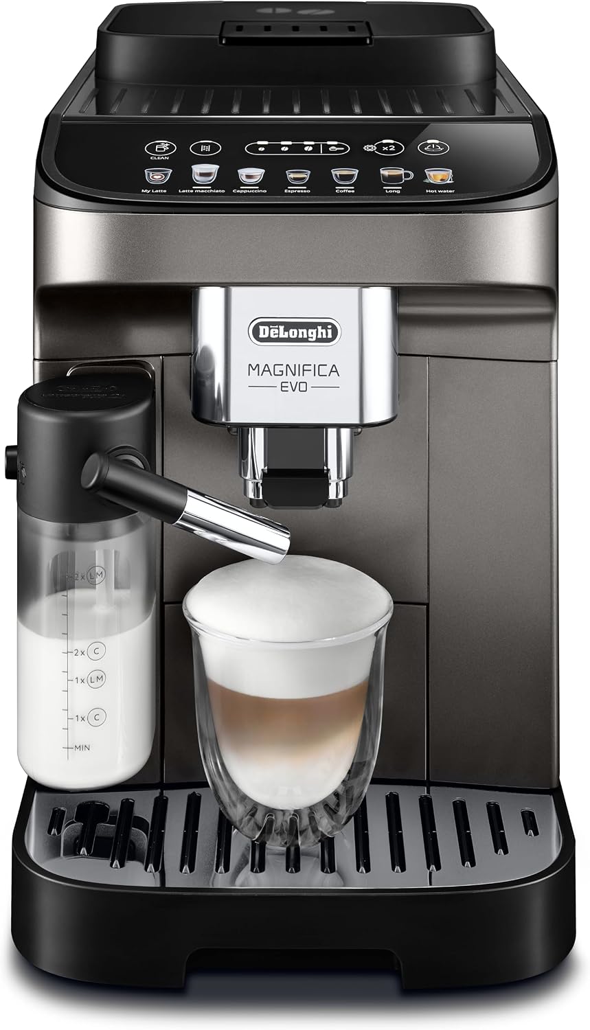De'Longhi Milchaufschäumer, Schwarz, Magnifica Evo ECAM290.81.TB, Vollautomatische Kaffeemaschine, Kompakte Größe