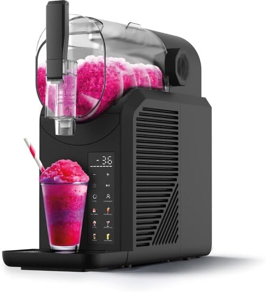 SEEGER Eismaschine, 2 L, Schwarz, SuperSlush, 7-in-1 Slush Maschine für zu Hause, 7 Smarten Programma, Slushi, Eis-Cocktails