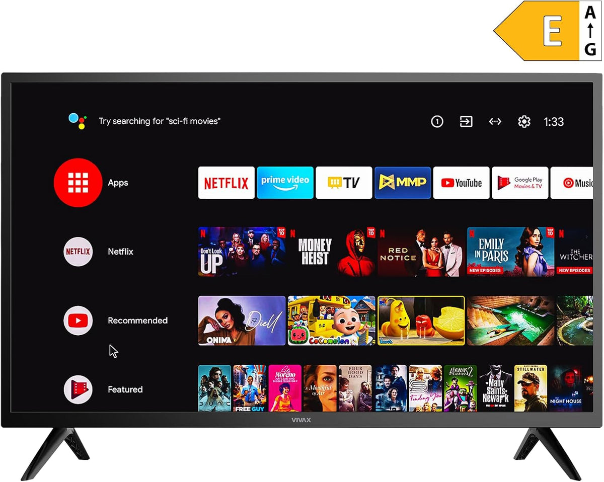 VIVAX Fernseher, 58 Zoll, 80 cm, Schwarz, Smart TV, Internet Browser Smart TV Android Ethernet WiFi Bluetooth