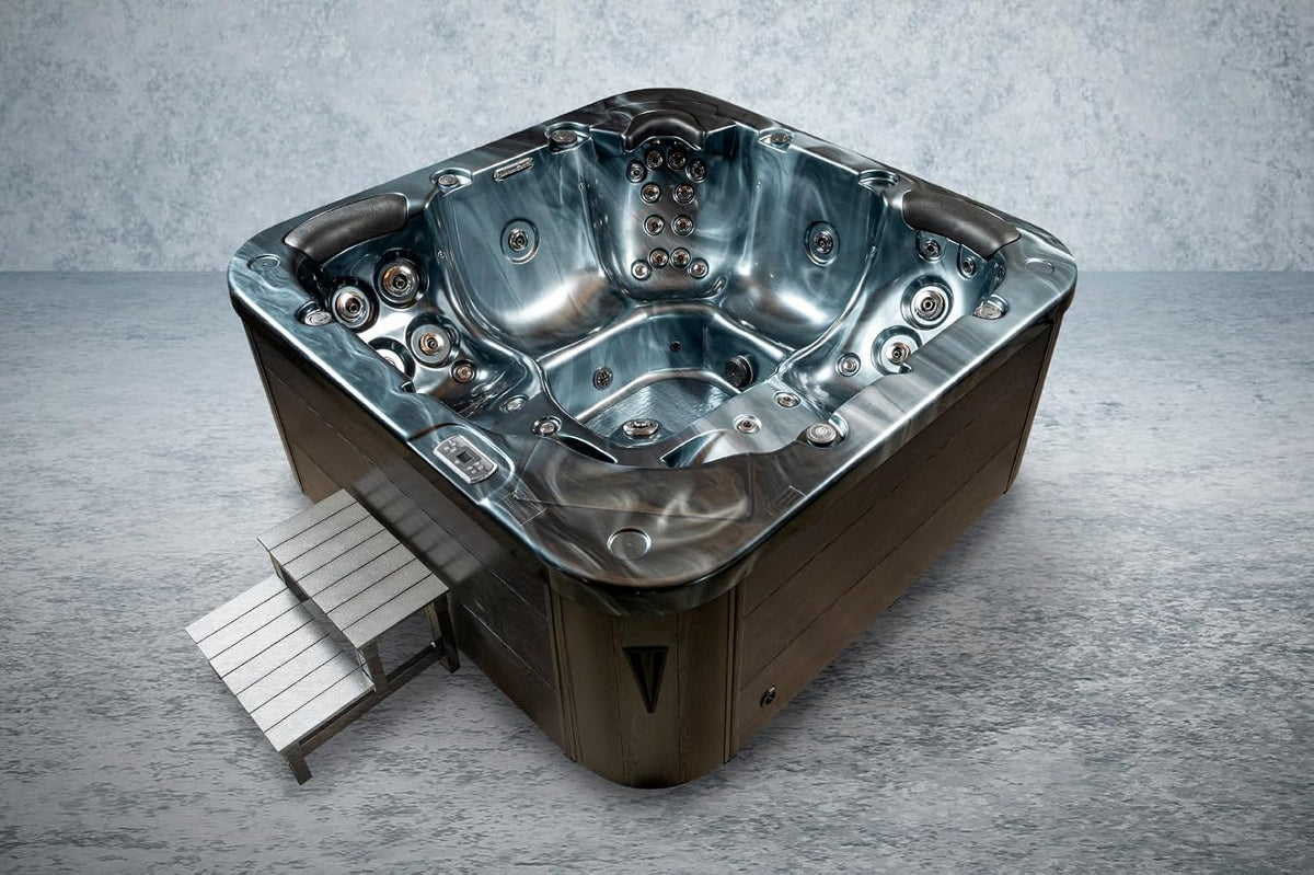 Wellness Point Badewannen mit Sprudelfunktion, 215x215 cm, Weiß, American Outdoor Whirlpool Torina Pearl Shadow