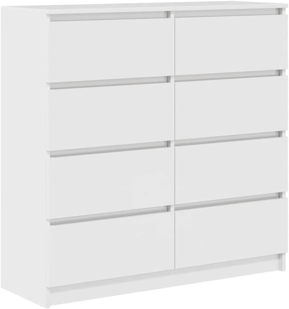 vidaXL Sideboard, 100x35x99 cm, Holzwerkstoff, Schwarz, Weiß Holzwerkstoff