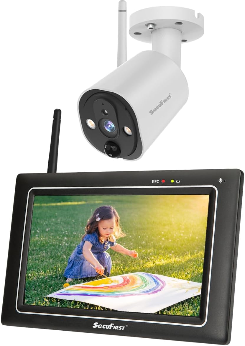 SecuFirst Monitor, Mehrfarbig, Überwachungskamera Aussen Kit mit, 7' Touchscreen