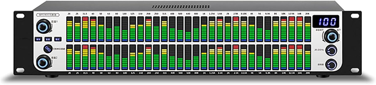 STMKB Audiogerät, 482 * 175 * 95 mm, Mehrfarbig, Zweikanal-Equalizer, 31-Segment-Anzeige des Dynamischen Spektrums