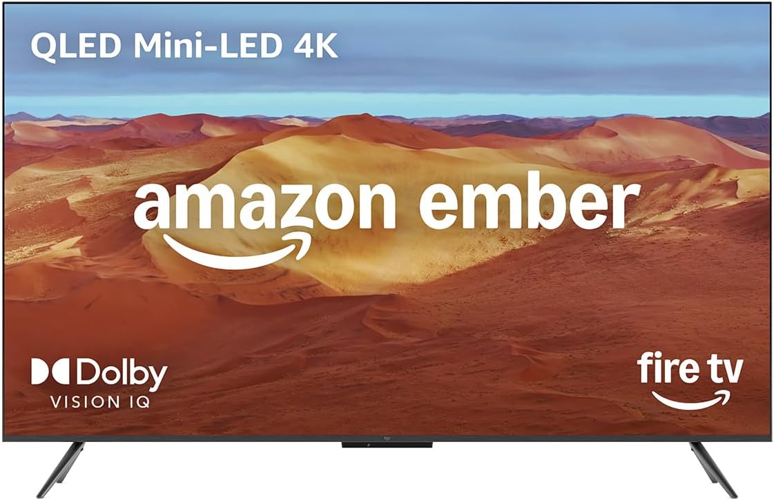 Amazon Fernseher, 75 Zoll, 190 cm, Schwarz, Smart TV, Ember Mini-LED-Serie, QLED-Smart-TV mit , 4K UHD, Dolby Vision IQ