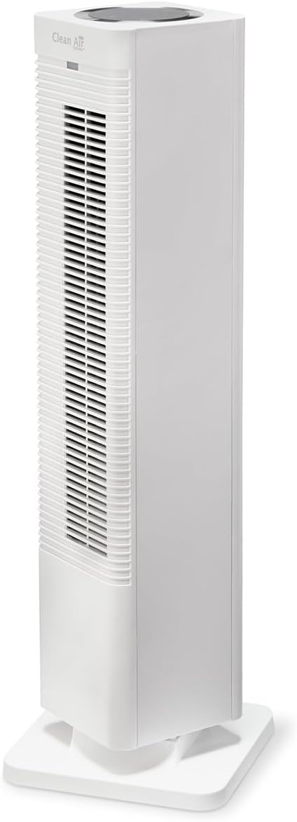 Clean Air Optima Turmventilator, 100 m, 904 W, 40m, Weiß, CA- - Design Heizlüfter - Heizen und kühlender Brise