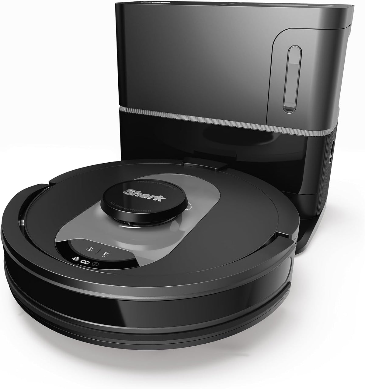 Shark Saugroboter, Schwarz/Silber, AI 360, selbstentleerender Staubsauger-Roboter, geeignet für alle Teppiche und Hartböden