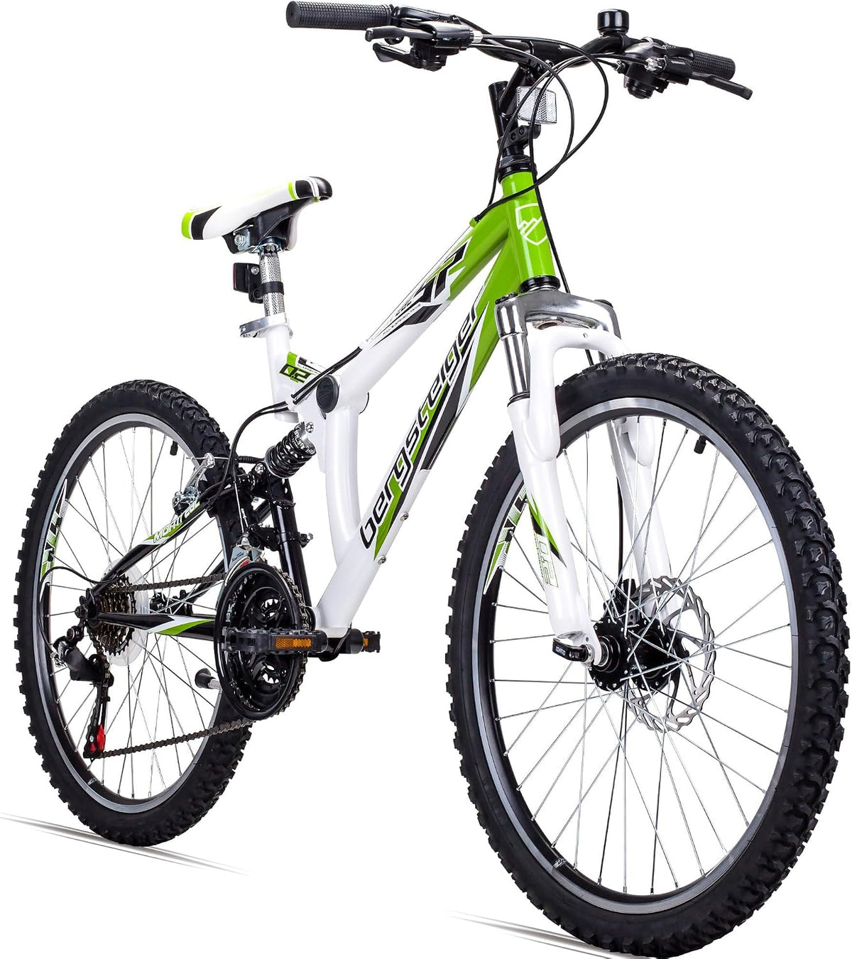 Bergsteiger Mountainbike, 24 Zoll, Schwarz, Montreal 20/ Kinderfahrrad Fully 6/18 Gang