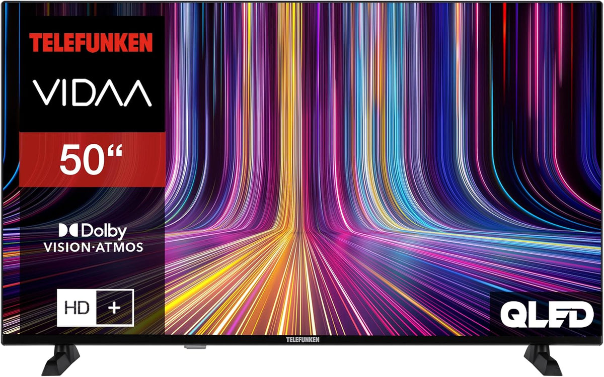 TELEFUNKEN Fernseher, 50 Zoll, schwarz, Smart TV, QLED Smart TV VIDAA QU50VP750S 4K UHD, HDR TV mit Dolby Vision