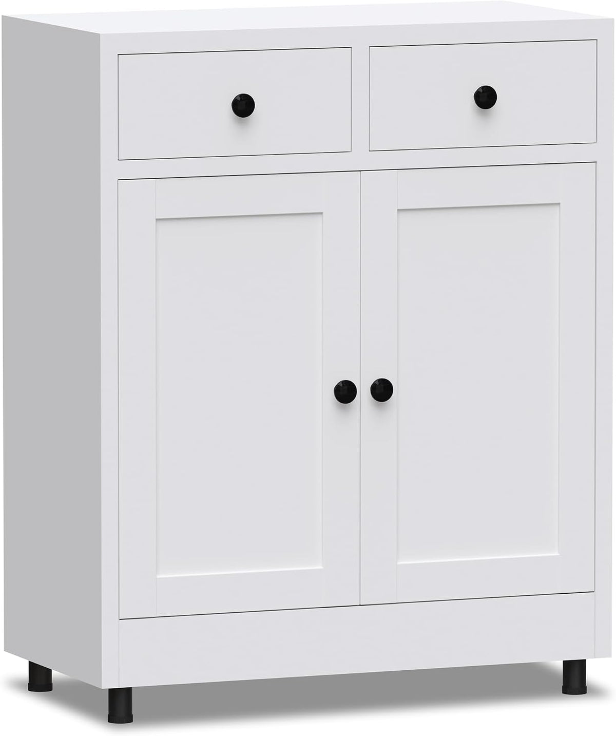 JINKUR Buffetschrank, 70,2B x 35,1T x 88,3H cm, Metall, Stahl, Weiß, Aktenschrank Büroschrank Lagerschrank Metallschrank