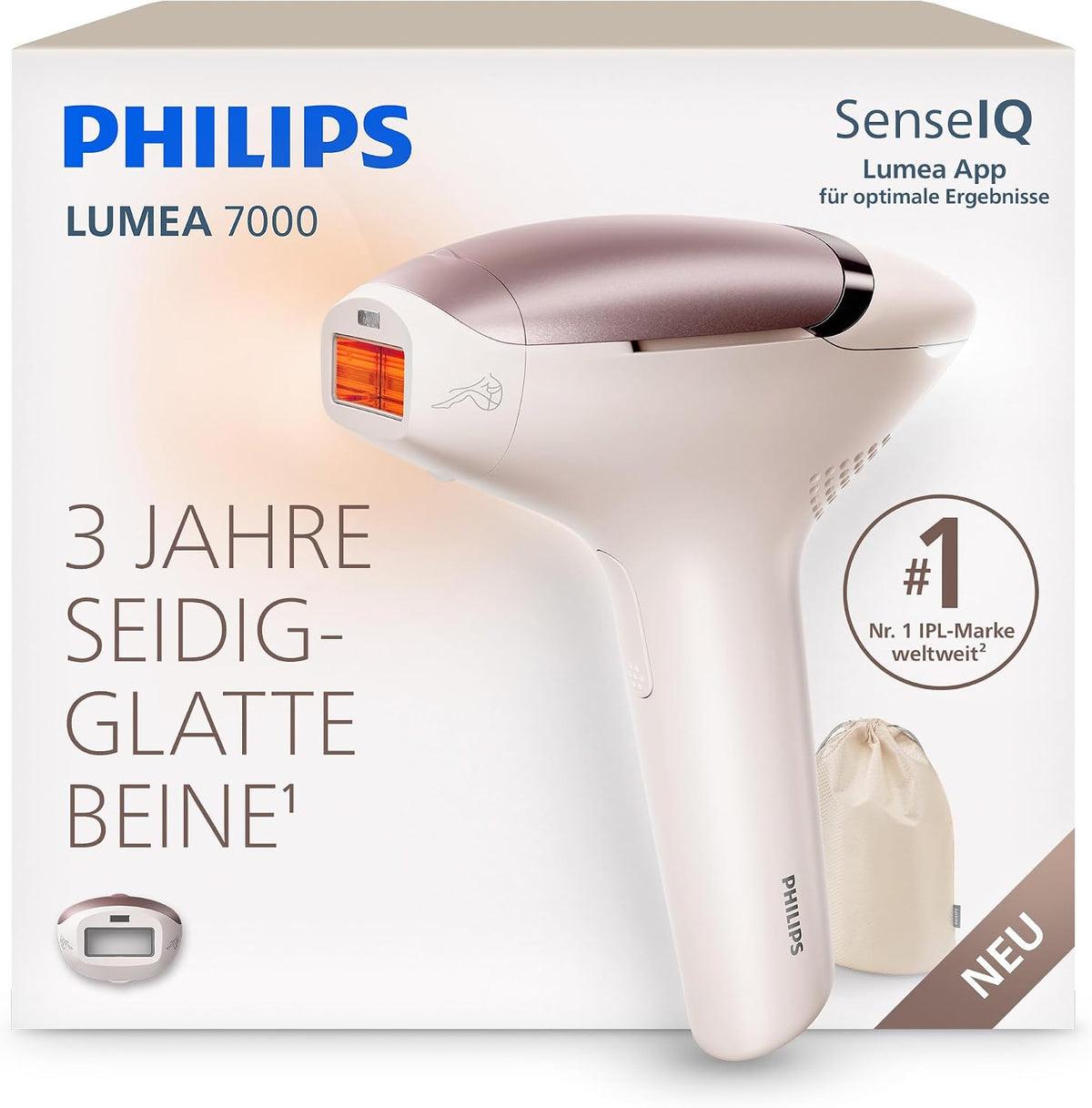 PHILIPS Systeme, Schwarz, Lumea 7000 IPL-Haarentfernungsgerät - Alternative zur, einfache Anwendung zu Hause, Sicherheit nach medizinischen Standards