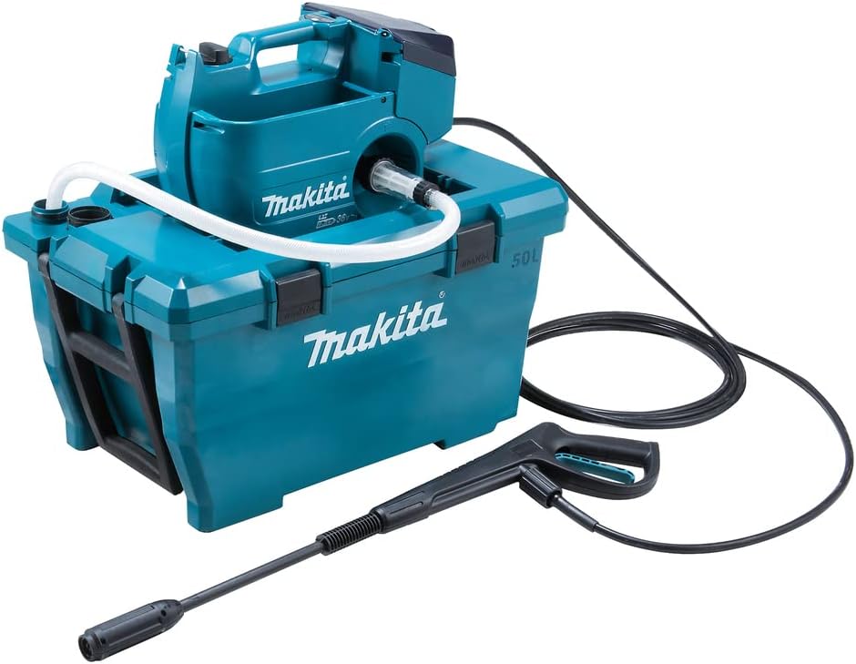 Makita Hochdruckreiniger, Schwarz, DHW080ZK Akku- 2x18 V (ohne Akku, ohne Ladegerät) inkl. Wasser- und Transportbox