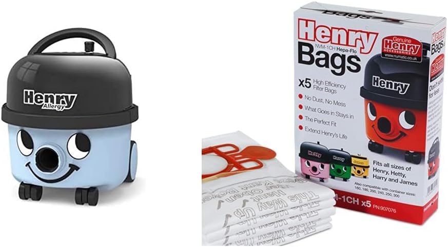 Numatic Staubsauger, 620 W, Schwarz, International Henry Allergy HVA160-11, hellblau, 72 Dezibel Henry NVM-1CH