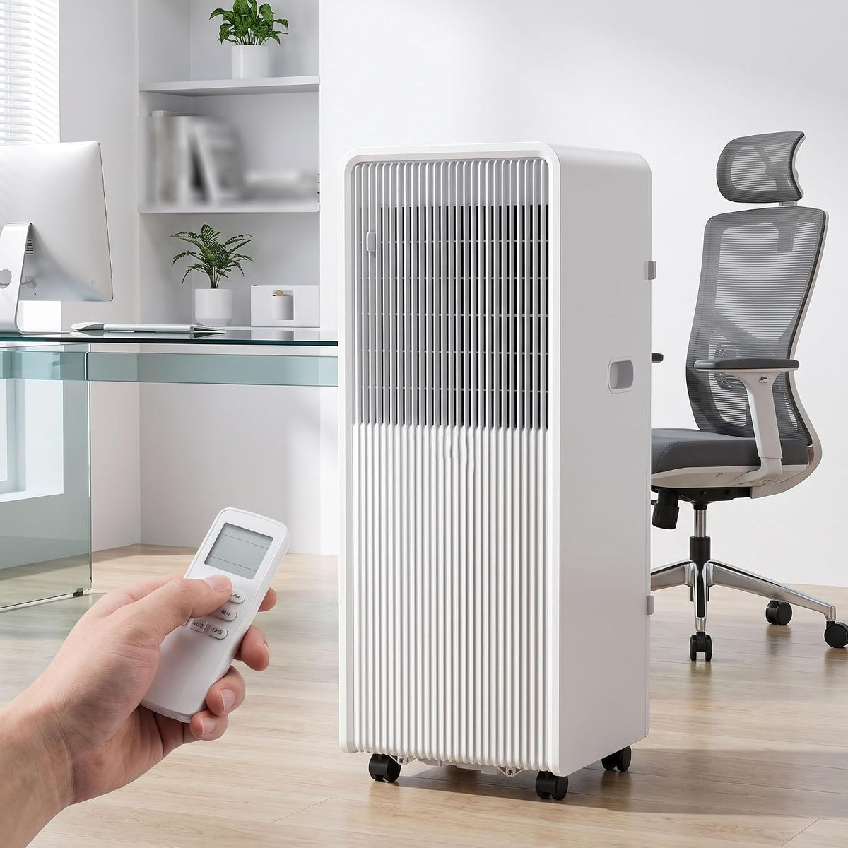 Mobiles Klimagerät, 350 m, Weiß, Tragbare Klimaanlage 12000 BTU für ² Smart Unit mit Kühlung, Ventilator, Luftentfeuchter