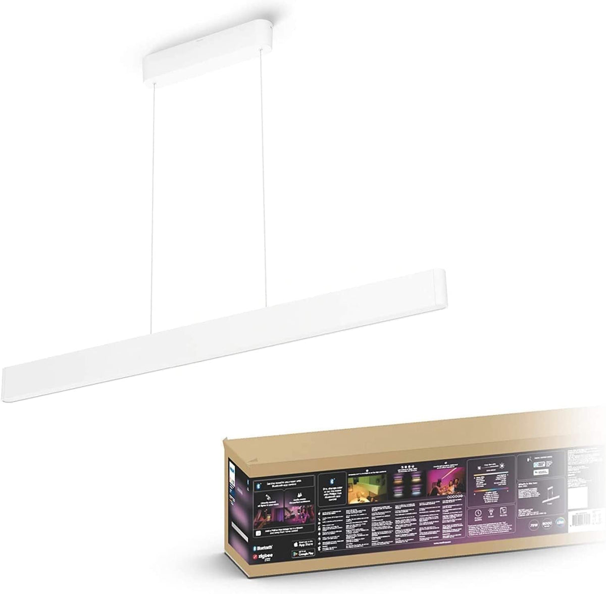 Philips Hue Flourish Hänge- & Pendelleuchten, Weiß, dimmbare Esstischleuchte für das Lichtsystem mit 16 Mio