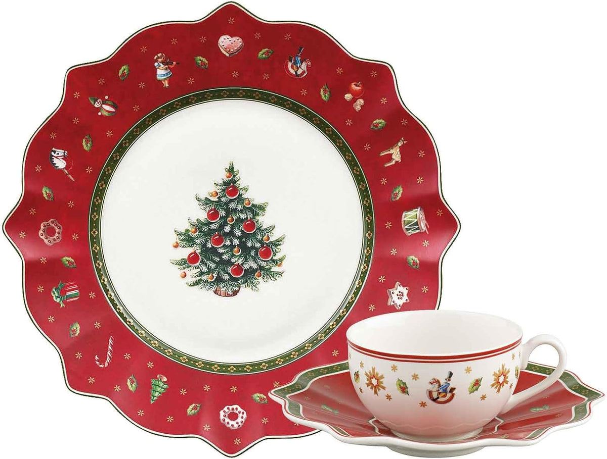 Peill+Putzler Weihnachts-Kaffeeservice Santa rot Porzellan Maße, 25 cm, Rot