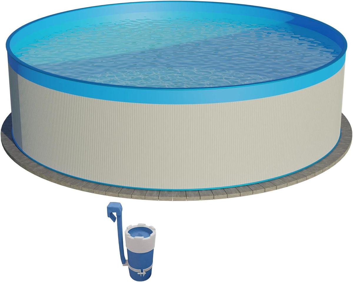Planet Pool Stahlrahmenpool, 350x90 cm, 0,3 mm, 0,2 mm, blau, Stahlwand Set rund Arizona, Stahl weiß, Folie, Overlap