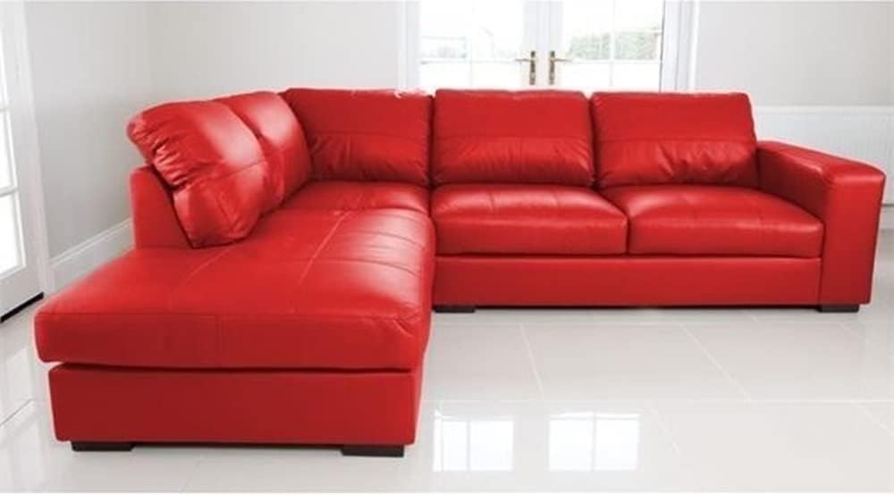 Modernes Sofa, Rot, es Kunstleder-Eck für die linke Hand