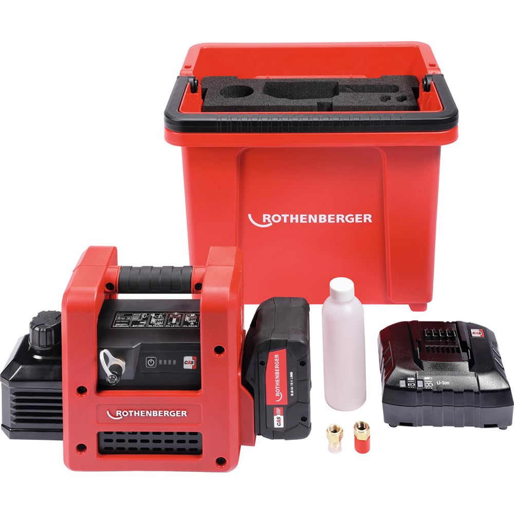 ROTHENBERGER Vakuumpumpen, Mehrfarbig, ROAIRVAC R32 2.0 CL Basic Set Vakuumpumpe mit ROBUCKET