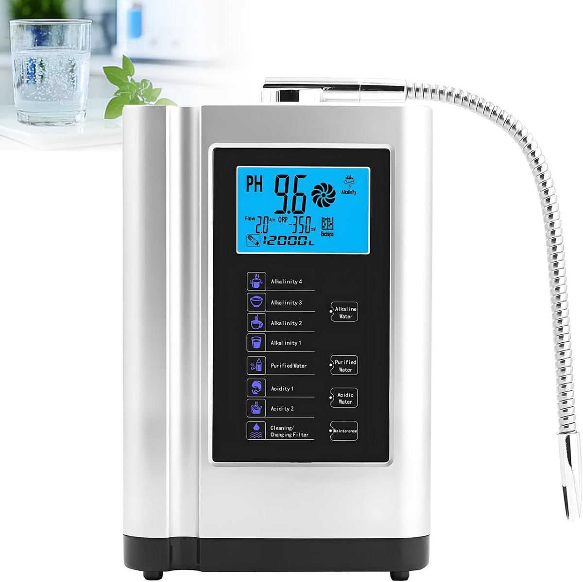UORDBY Wasseraufbereitungsanlagen, 8000 Liter, Silber, Intelligente Elektrolyse-Ionisierungsmaschine, PH 3, alkalisch-saure Wassermaschine