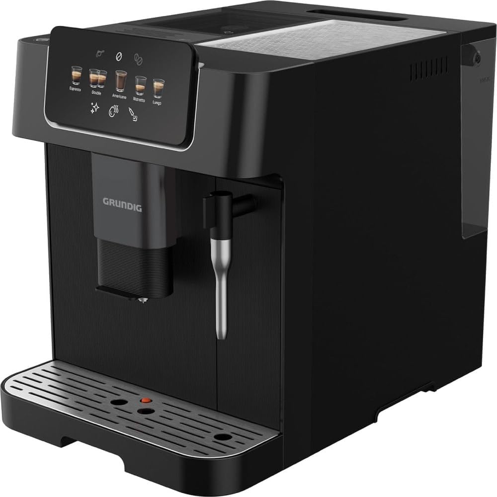 GRUNDIG Kaffeevollautomat, 19 Bar, 2 L, Schwarz/Silber, KVA 6230 - Pumpendruck - 13-stufiges Edelstahl-Mahlwerk