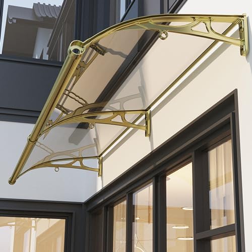 Outdoor Markise, transparent, mit großem Waschbeckentisch, champagnerfarben, Aluminium, Polycarbonat-Dach, und stilvolles Design